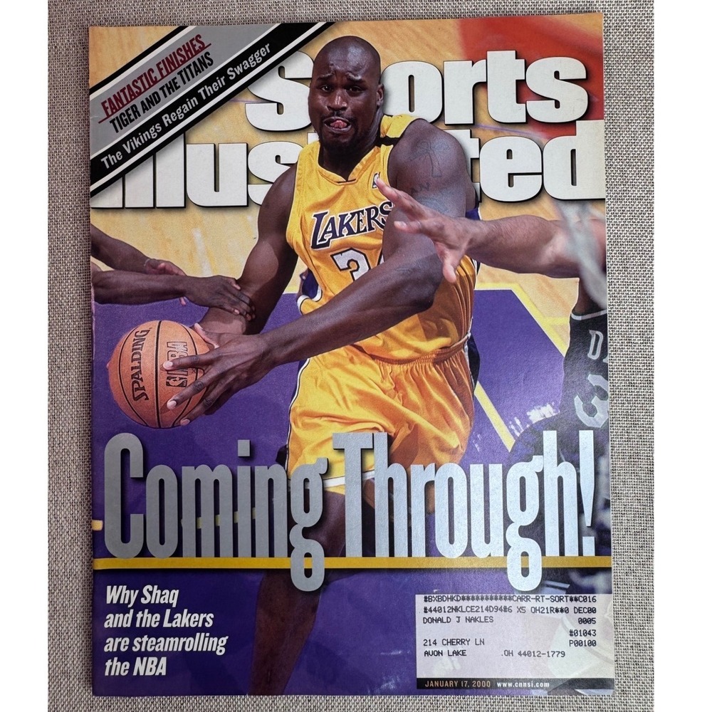 Sports Illustrated Jan 17 2000 Shaquille O'Neal Lakers Cover Vol. 92 No. 2 Tiger